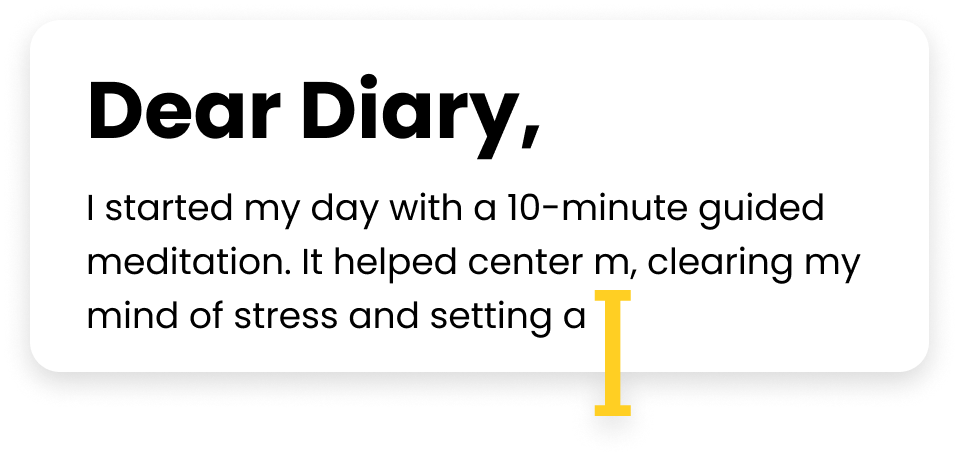 Diary entry with rich text editing