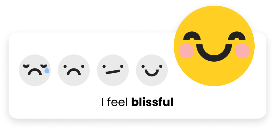 Mood tracker showing emoji-based mood selection