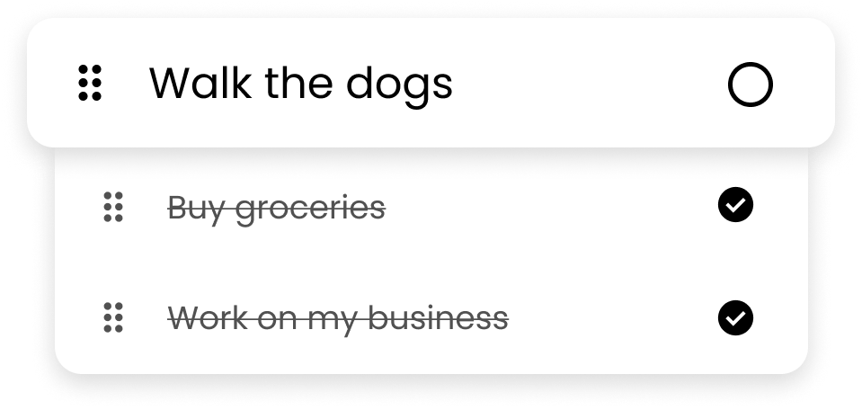 To-do list with checkable tasks